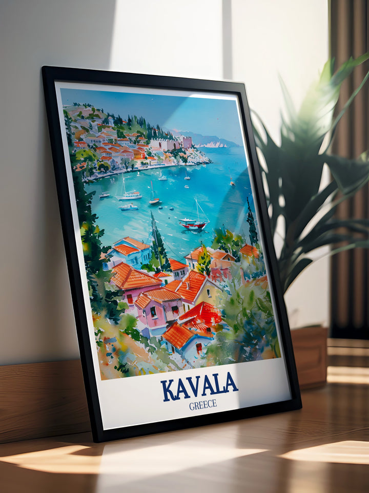 Kavala Old Town Canvas Art showcasing the timeless beauty of Kavalas historic district with its traditional buildings and vibrant atmosphere, perfect for adding a cultural element to any room in your home.