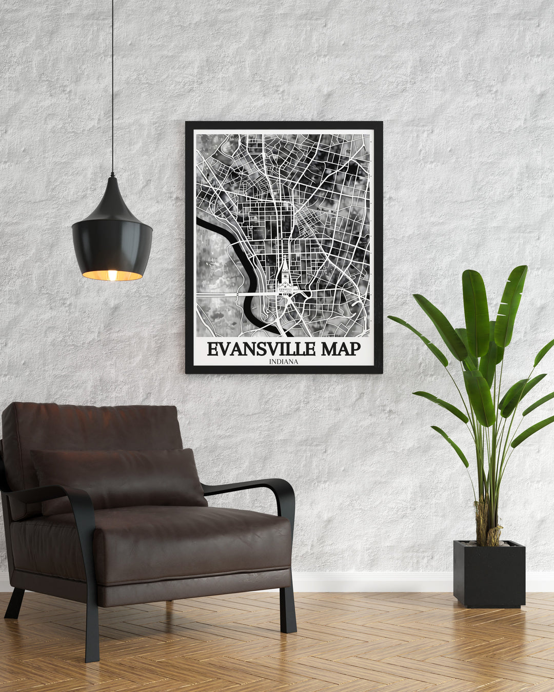 The Cathedral of Saint Mary canvas art brings one of Evansvilles most iconic landmarks to life, framed within the citys map. This travel poster is perfect for anyone who wants to celebrate the cultural and religious history of Evansville, making it a meaningful gift.