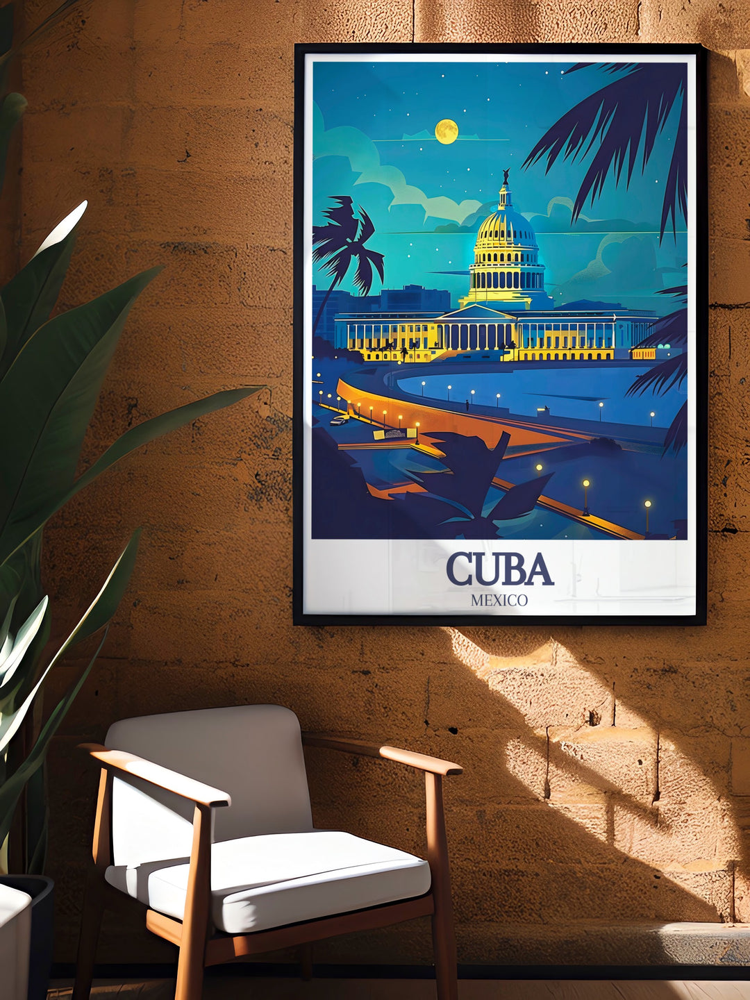 This Cuba Art Print showcases Havanas El Capitolio, one of the citys most renowned landmarks. With its grand dome and rich history, this artwork is perfect for anyone looking to add a touch of Cubas vibrant culture to their home or office.