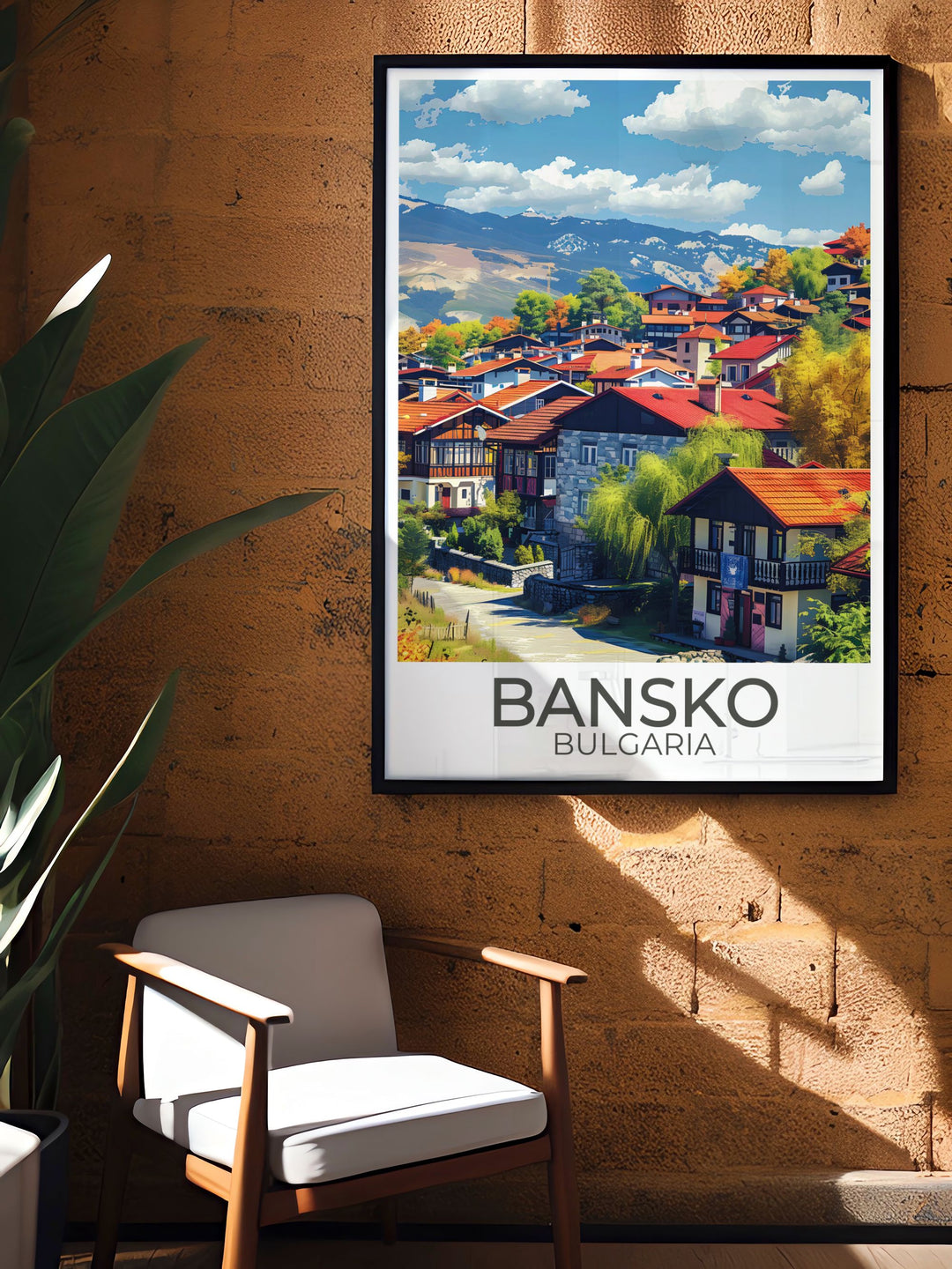 Bansko Ski Resorts modern lifts and stunning mountain views are beautifully depicted in this art print, making it a versatile piece for any home decor.