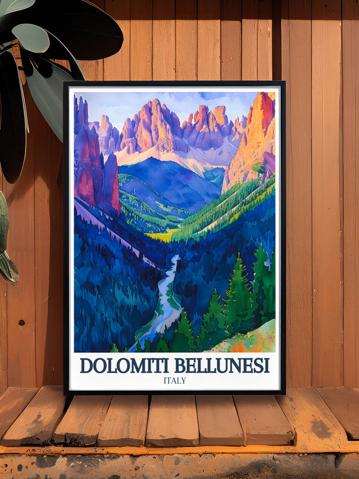 National Park art from the Dolomite range offering a captivating glimpse into the untamed beauty of Northern Italy perfect for collectors and nature lovers alike.