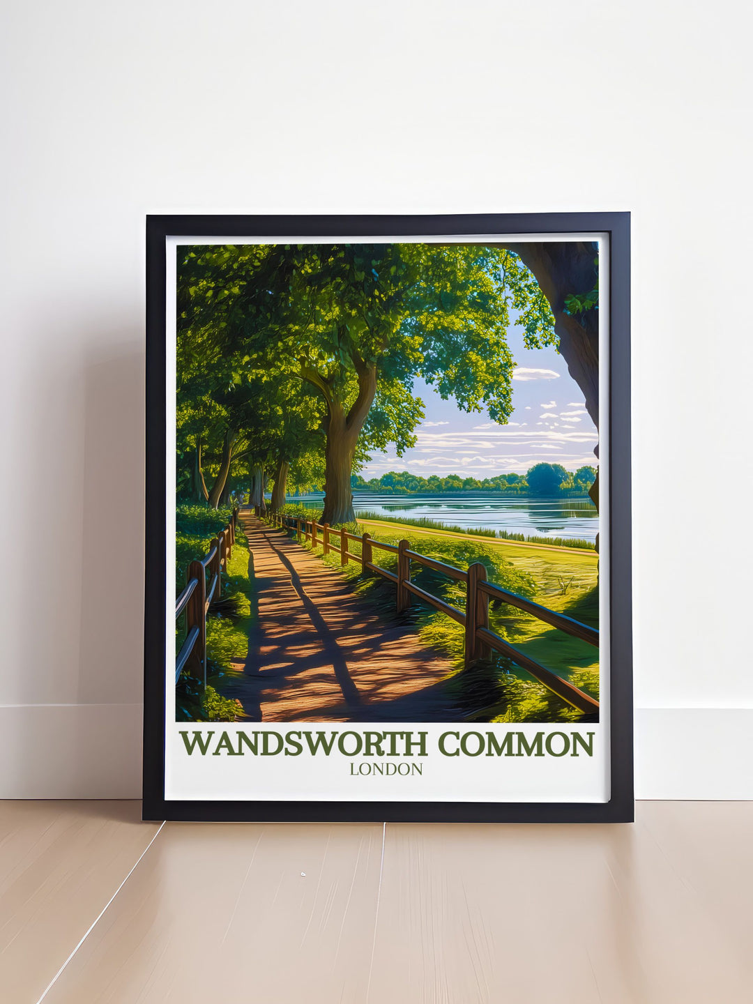 Decorate your space with this elegant Wandsworth Common poster. Featuring detailed illustrations of the Wandsworth Windmill and Wandsworth Pond, this South London poster brings the charm of Wandsworth Park into your home.