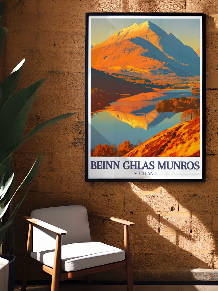 Stunning Beinn Ghlas print with Ben Lawers and Loch Tay capturing the essence of the Scottish Highlands. Ideal for Munro bagging enthusiasts and those who love unique and meaningful decor.
