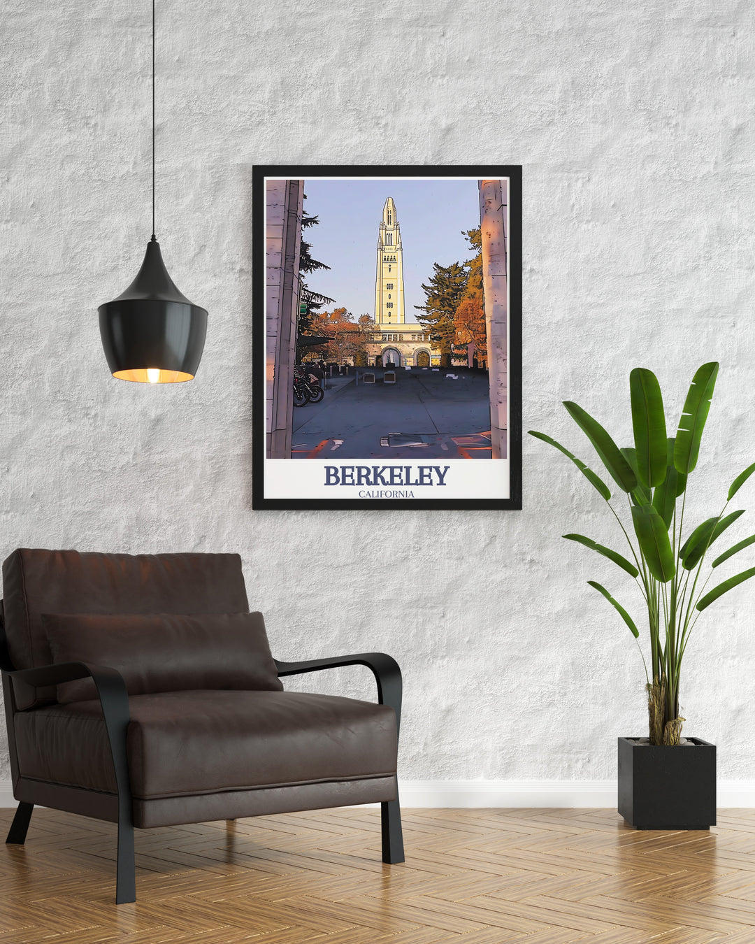 Experience the beauty of Berkeley with this detailed art print featuring the Campanile and Alameda Countys rolling hills. Perfect for those with a personal connection to Berkeley, this poster is a great way to celebrate the citys unique charm and academic history while adding vibrant artwork to any room.