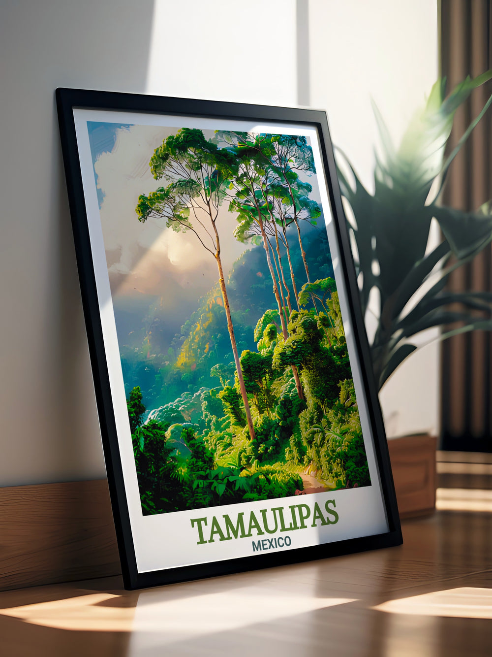 Tamaulipas city map and El Cielo Biosphere Reserve artwork come together in this beautiful travel poster print. Ideal for adding a splash of Mexicos vibrant cityscapes and lush landscapes to any home or office space.