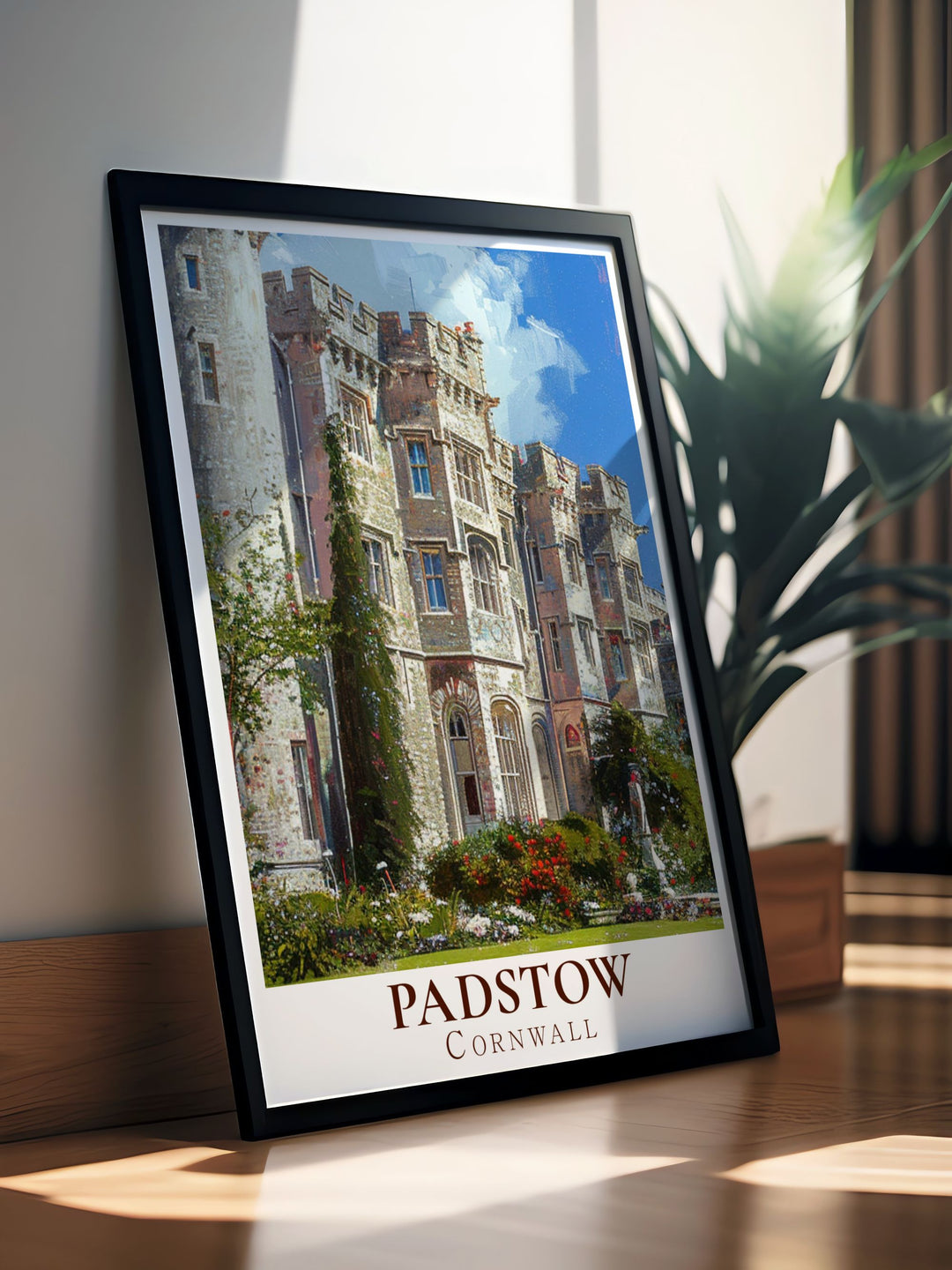 Padstow Print capturing the charm of Padstow Harbour and the beauty of the Cornwall seaside perfect for adding elegance to your living space Prideaux Place modern decor pieces ideal for creating a stylish and sophisticated ambiance