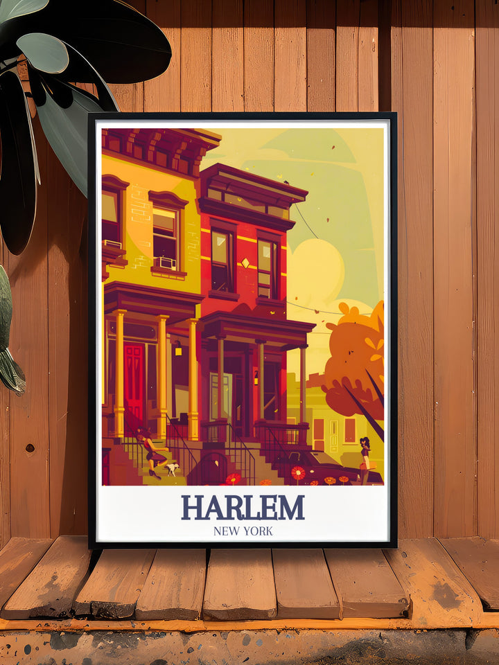 This canvas art of Harlems brownstones and East Harlem offers a unique glimpse into one of New Yorks most historic neighborhoods. The perfect addition to your home or office decor for those who appreciate urban art.