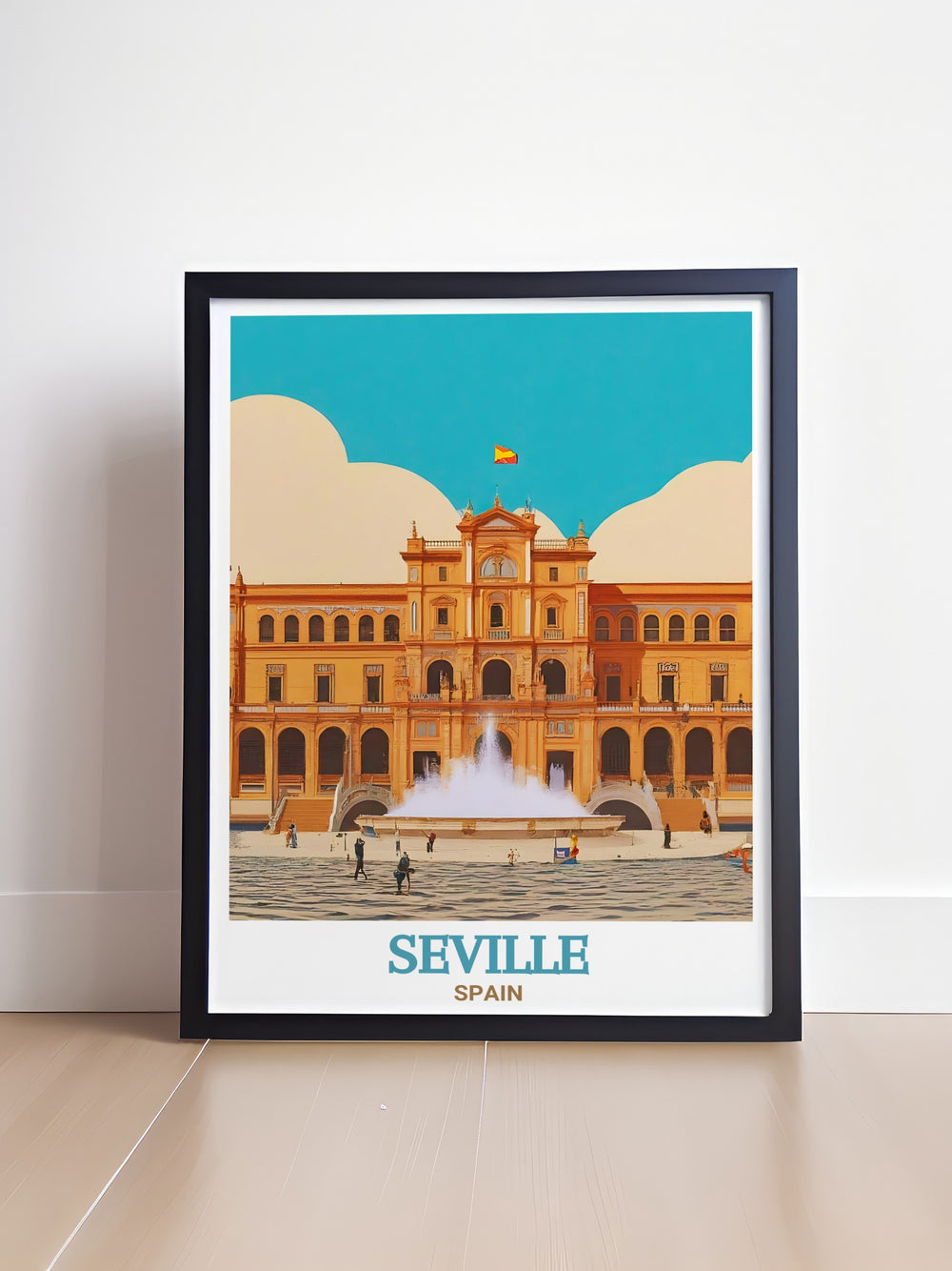 Featuring the renowned Plaza de España in Seville, this Travel Print brings to life the vibrant colors and intricate details of the historic Spanish landmark. The perfect wall art for those who admire Sevilles rich cultural heritage and want to bring a piece of Spain into their space.