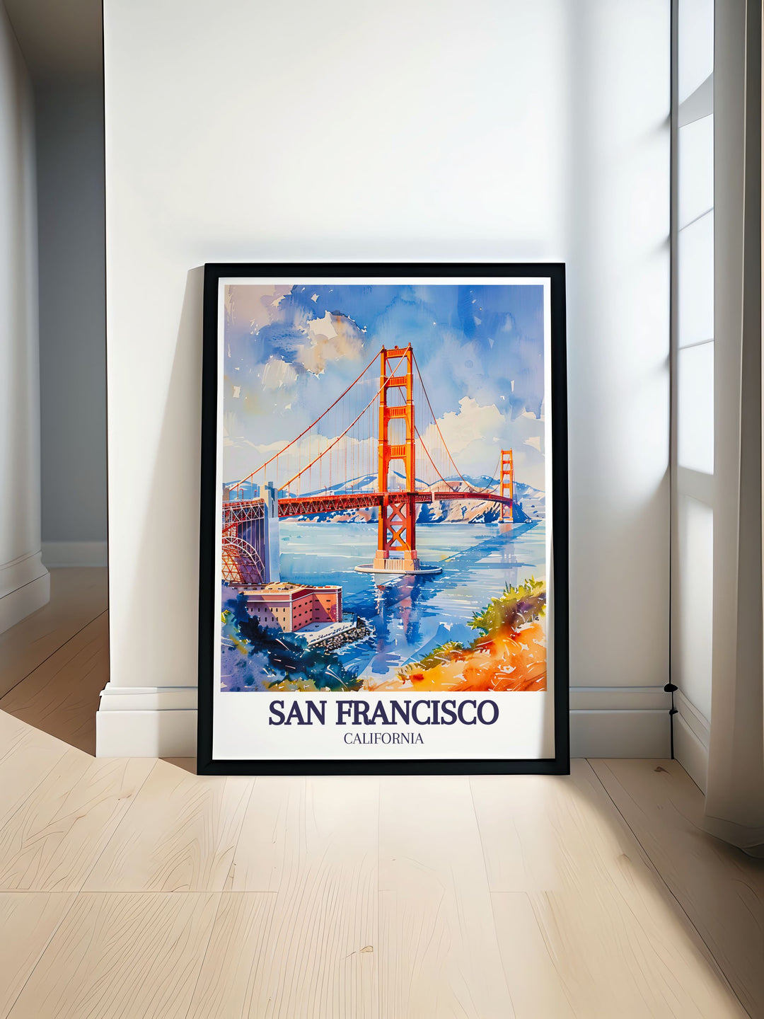 Our San Francisco Wall Art features the Golden Gate Bridge in all its glory, standing proudly above the Bay Area. This artwork offers a unique blend of bold architecture and serene waters, making it a great gift for those who love the West Coast.