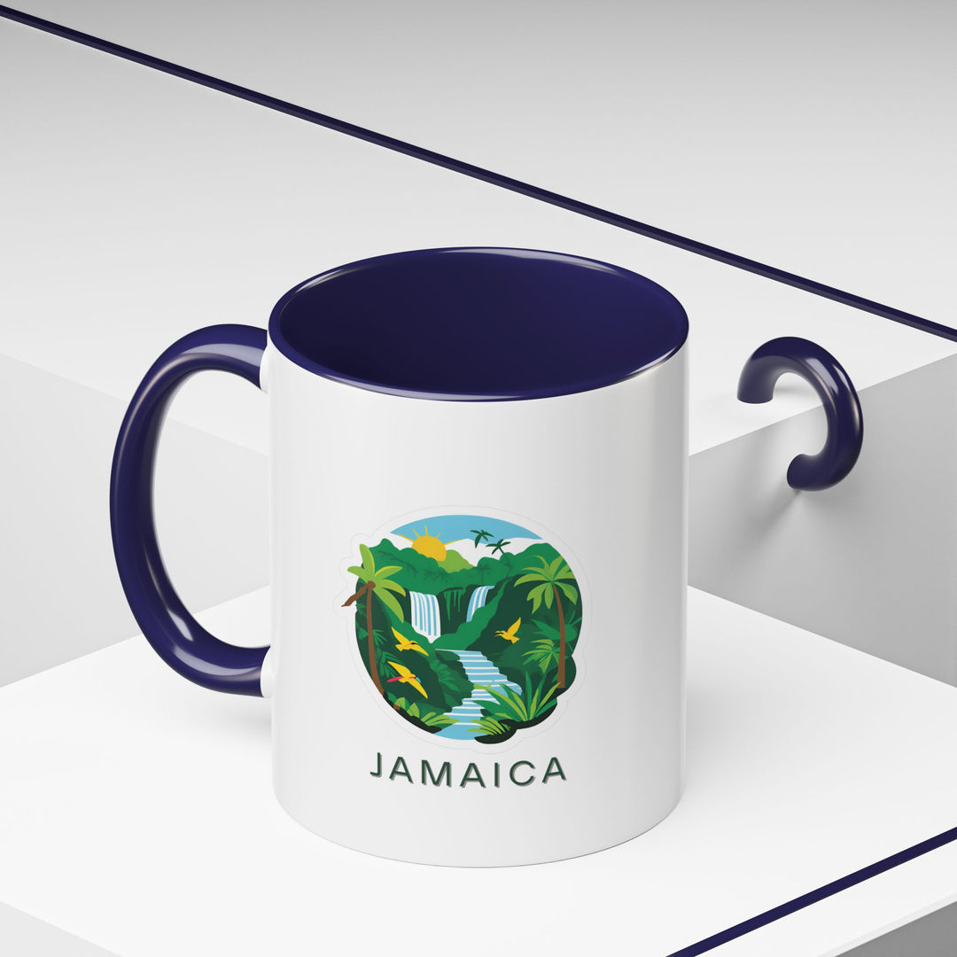 Celebrate Jamaica with this stunning mug that features island-inspired artwork. Perfect for coffee or tea, it is microwave and dishwasher safe. A thoughtful gift or keepsake for anyone who loves Jamaica’s tropical charm.