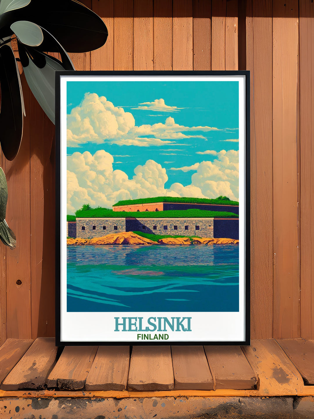 Our Suomenlinna travel print showcases the iconic sea fortress off the coast of Helsinki. The canvas art combines scenic coastal views with architectural elegance, making it a must have for anyone interested in Scandinavian landmarks.