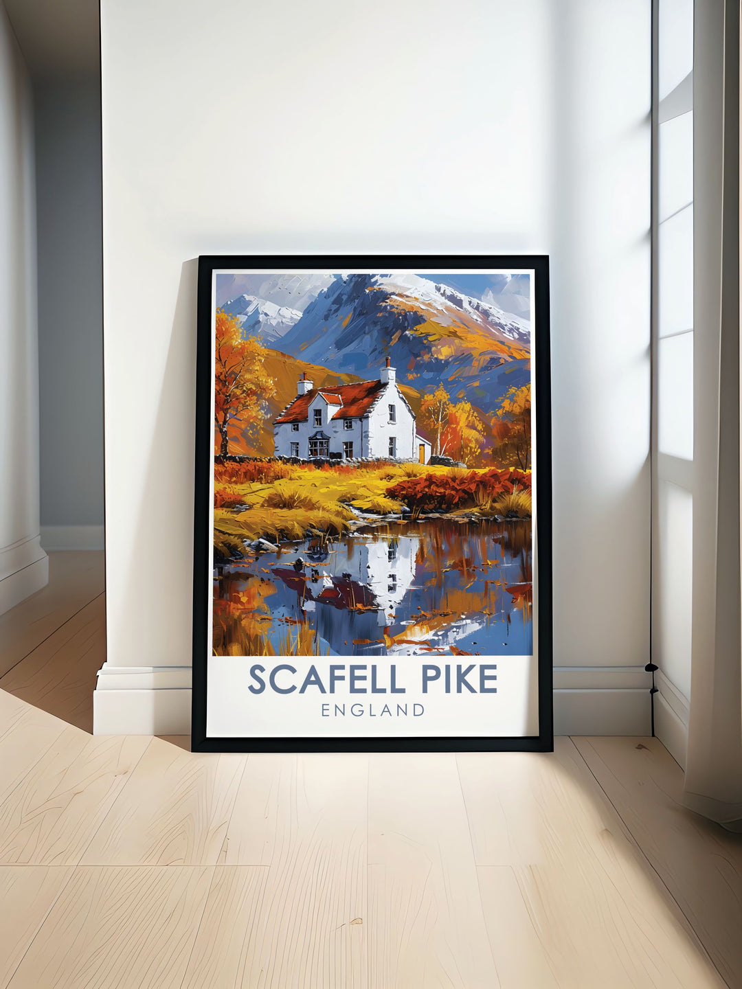 This Wasdale Head print highlights the picturesque stone cottages, ancient churches, and serene lake shores that make this area so charming. A perfect addition to your collection of travel posters.