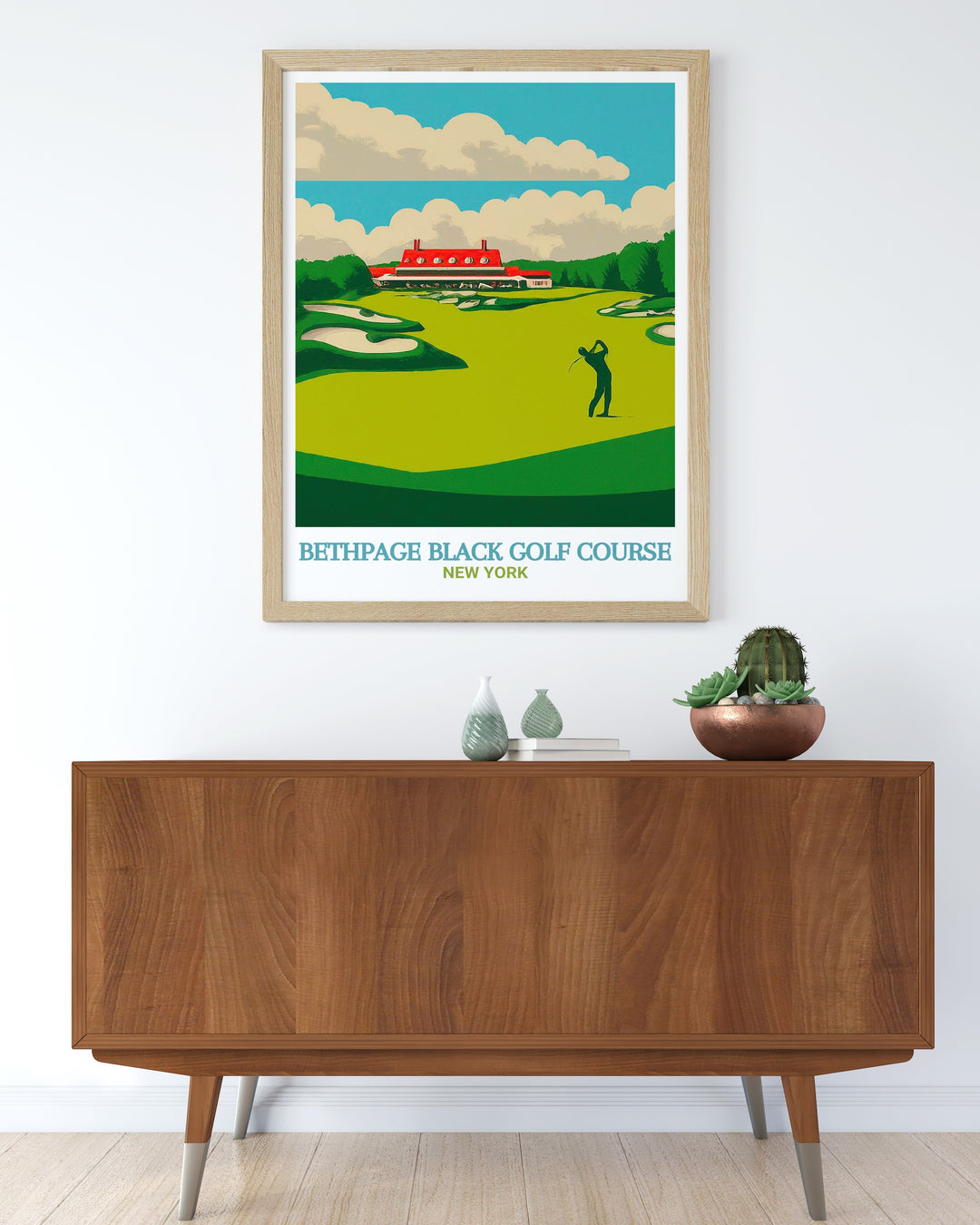 Bethpage Black Golf Course print with vivid details, offering a tribute to one of golfs most iconic locations in the USA. Perfect for adding a professional and sophisticated touch to your home or golf room decor.