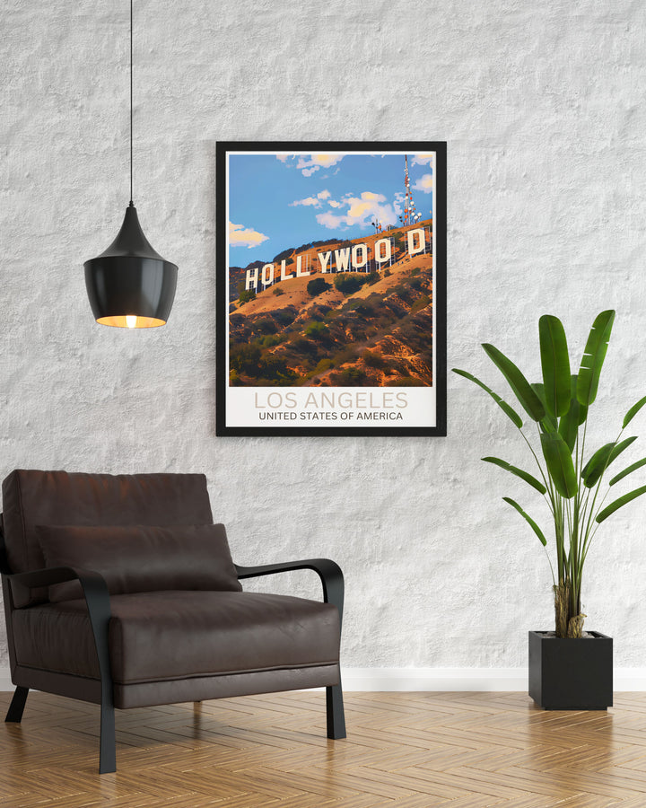 California Prints featuring the Hollywood Sign in a stunning and refined design. An excellent addition to your home decor or a great gift choice for those who appreciate Los Angeles and its landmarks.