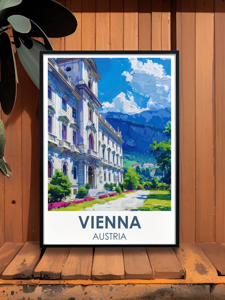 Stunning Vienna Photo of Belvedere Palace capturing the intricate details and lush surroundings of this iconic landmark ideal for adding a touch of Austrian elegance to your wall decor
