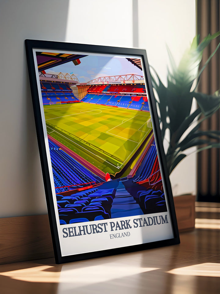 Exquisite Selhurst Park Print showcasing Main Stand and Arthur Wait Stand ideal for adding elegance to your home decor and celebrating football