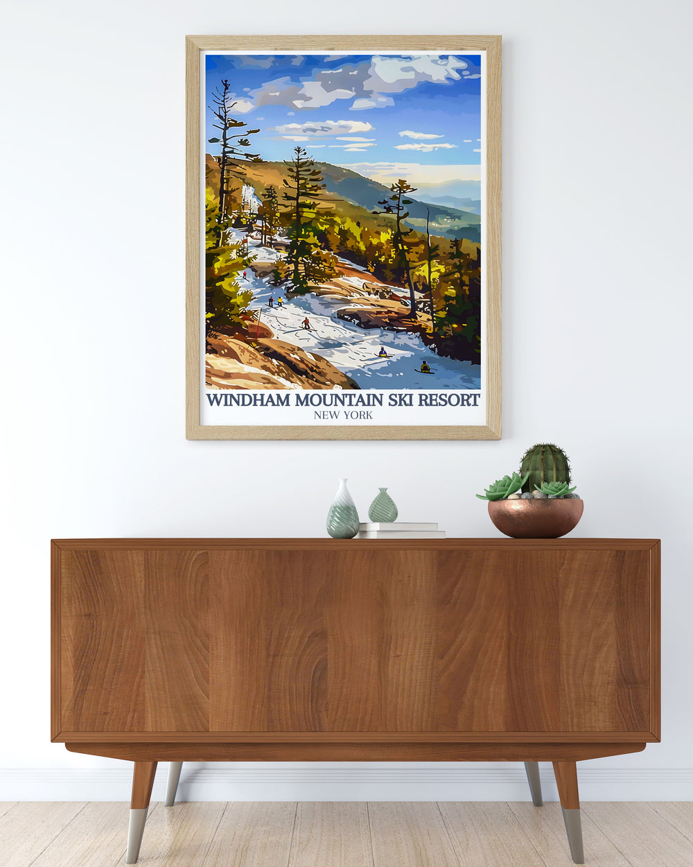 Windham, Catskill Mountains artwork highlighting a snowboarding print from Windham Ski Resort with stunning details perfect for winter sports lovers and anyone who enjoys New York skiing and Catskill Mountains views in their home