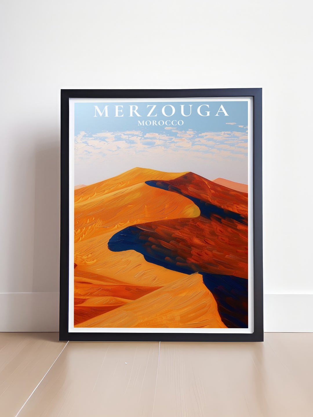 Merzouga Print paired with Erg Chebbi Dunes Modern Art creates a captivating display in any living room bedroom or office These prints showcase the breathtaking beauty of Morocco offering a sense of adventure and luxury to your home decor