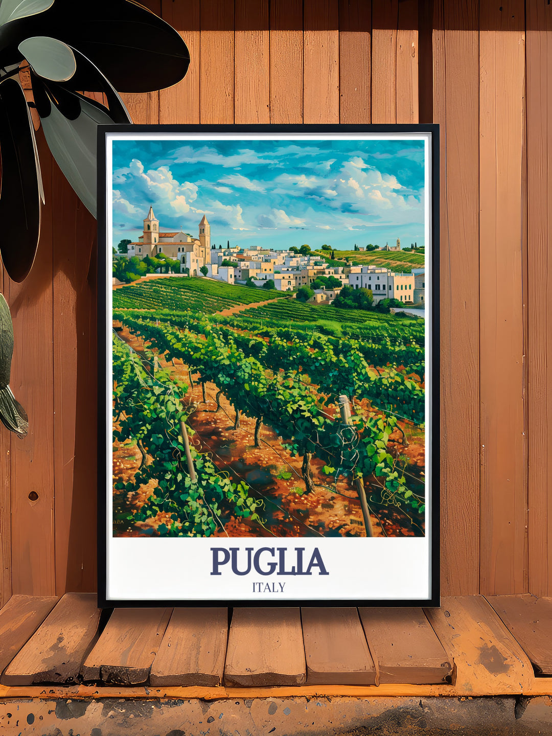 Our Italy Wall Art captures the beauty of Salento vineyards. This Puglia Print is perfect for adding a touch of Italian charm to your home. The detailed depiction of Salento vineyards makes it a timeless addition to any room.