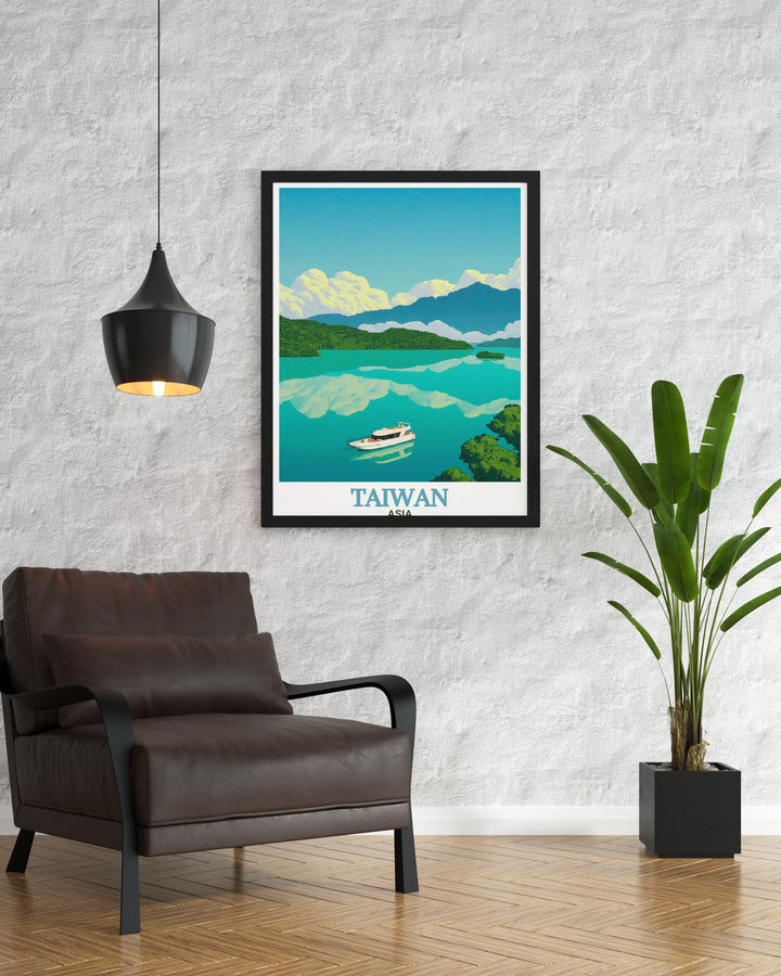 Taipei posters and prints highlighting the cultural richness and vibrant energy of the city perfect for anyone who loves the bustling city life and modern home decor.