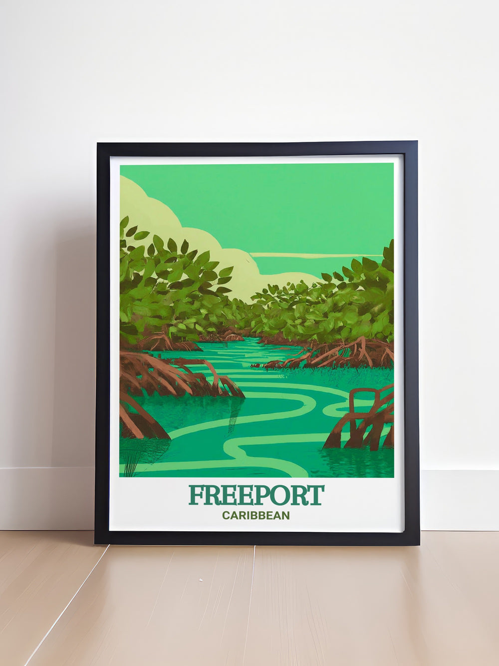 The vibrant spirit of Freeport and the tranquil beauty of Lucayan National Park are beautifully illustrated in this art print, perfect for creating a Caribbean inspired decor.