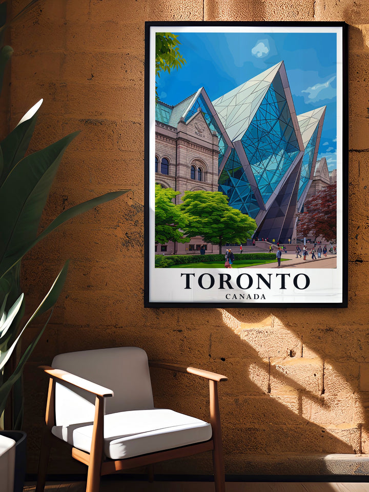 Captivating Royal Ontario Museum framed print ideal for transforming your home with a touch of Torontos cultural grandeur.