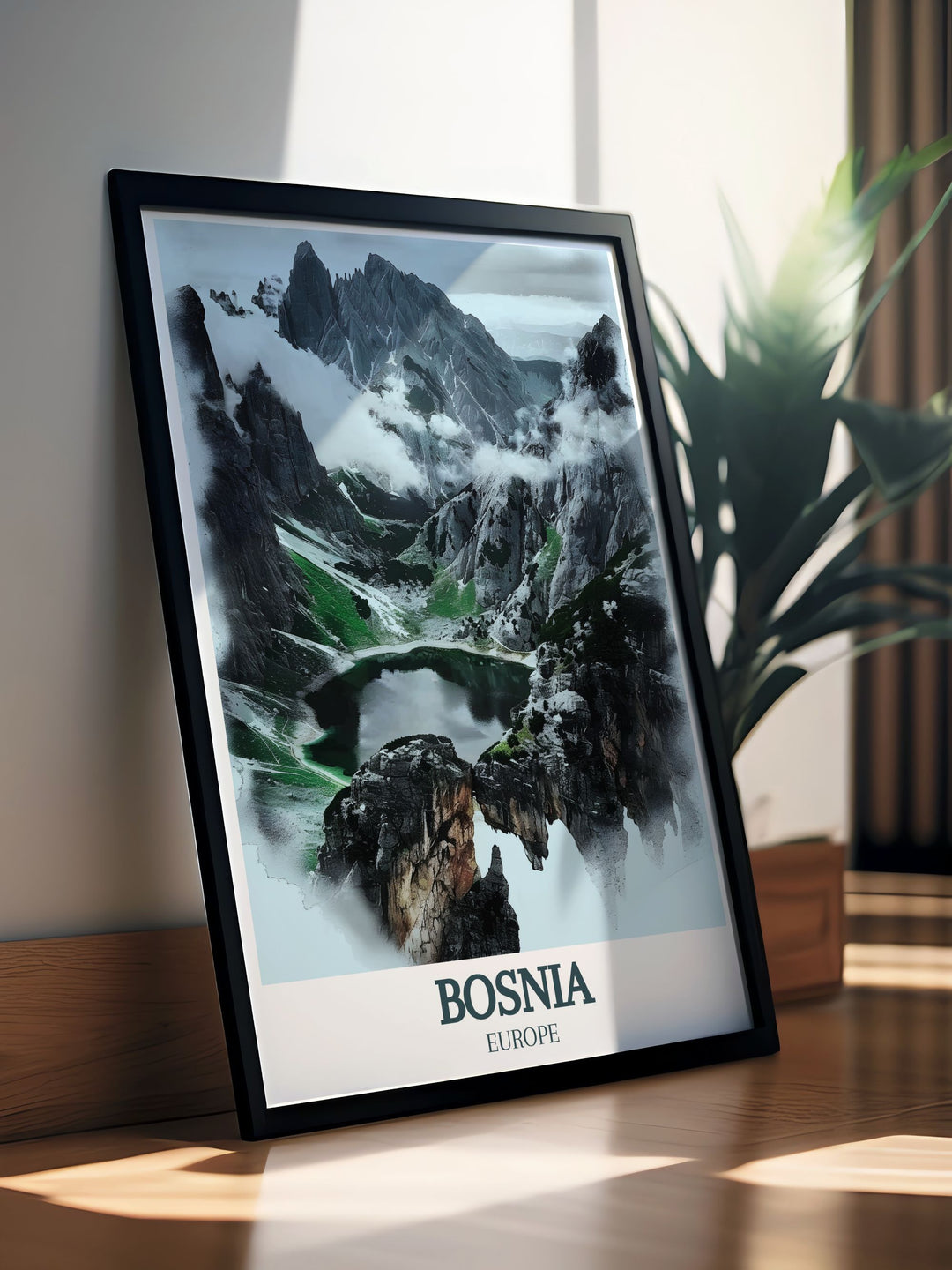 Sutjeska National Park, Maglić mountain, Trnovacko Lake in a stunning Bosnia Poster Print. This travel inspired artwork brings the beauty of Bosnia to life making it a perfect piece for those who love nature and outdoor adventures.
