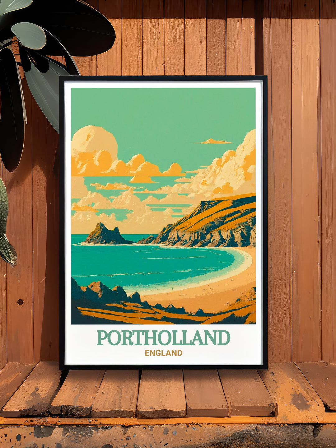 Bring the charm of Portholland and the serenity of Pendower Beach into your home with this detailed art print. The piece captures the essence of Cornwalls coastal beauty, making it perfect for any room that needs a touch of the sea.