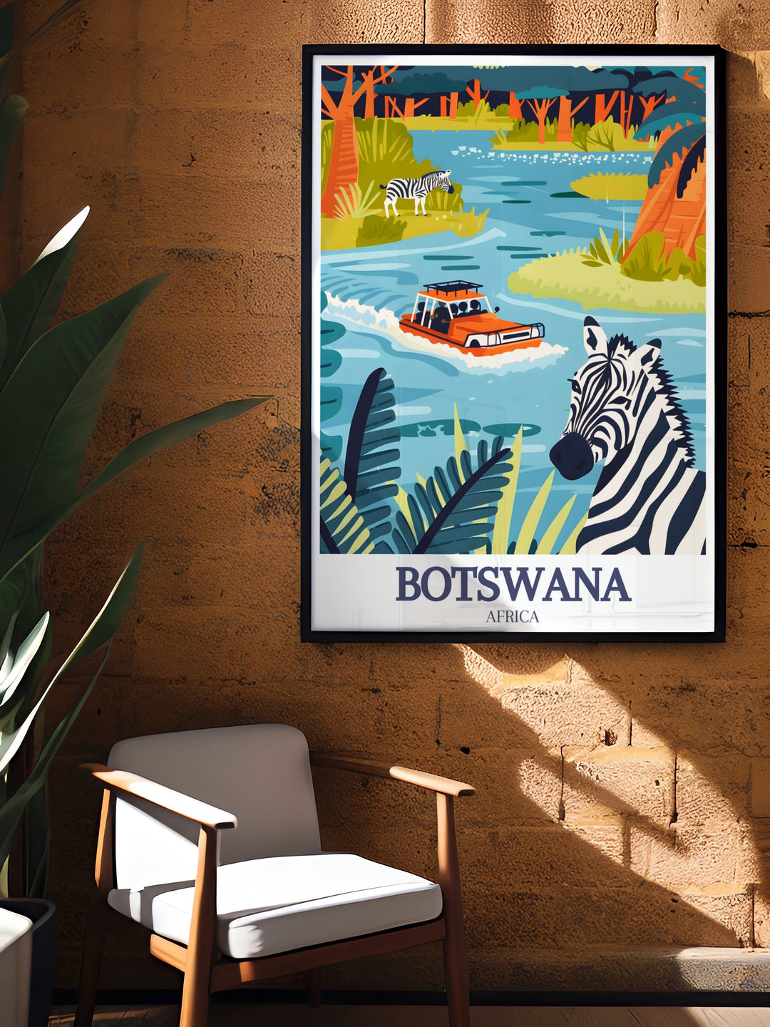 Okavango Delta and Chobe National Park wall art for Botswana travel enthusiasts. Enjoy Botswana artwork that celebrates the majestic elephants and lush landscapes of these renowned regions, perfect for any space in your home.