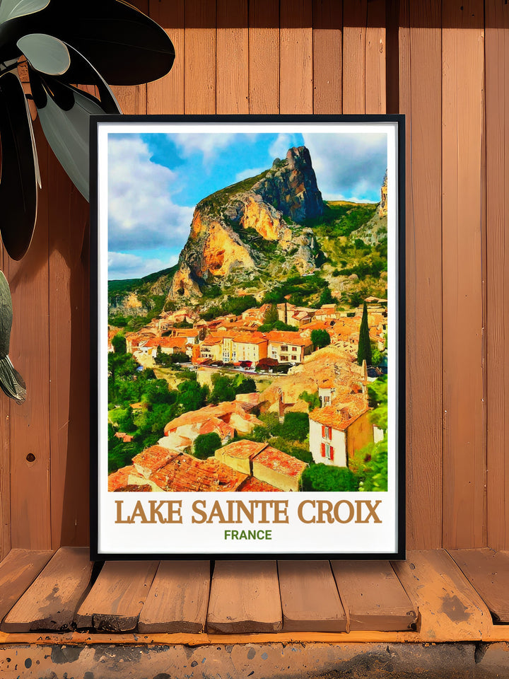 A beautifully detailed print of Lake Sainte Croix, showcasing the lakes iconic blue green waters and the rolling hills that surround it. This artwork is a must have for nature enthusiasts and those who appreciate the serene beauty of Frances landscapes.