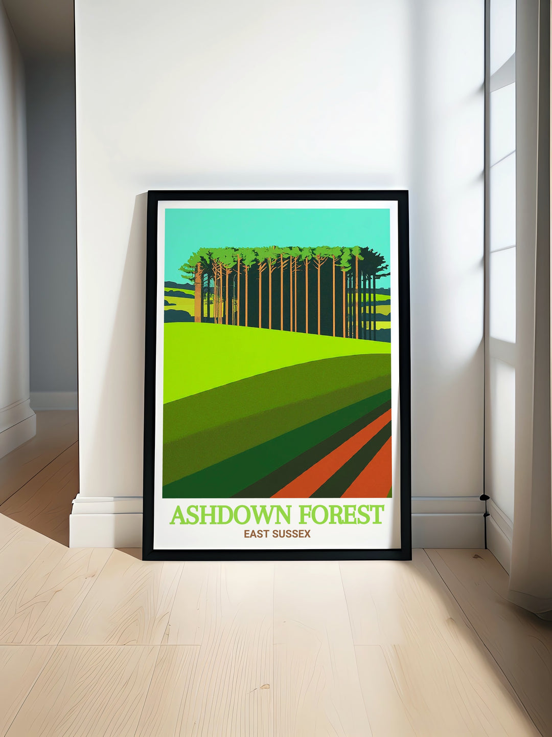 Explore the tranquil beauty of Ashdown Forest with Friends Clump Wall Art featuring stunning views and lush greenery perfect for any living space or office setting bring the peaceful ambiance of nature into your home with this captivating travel print and decor