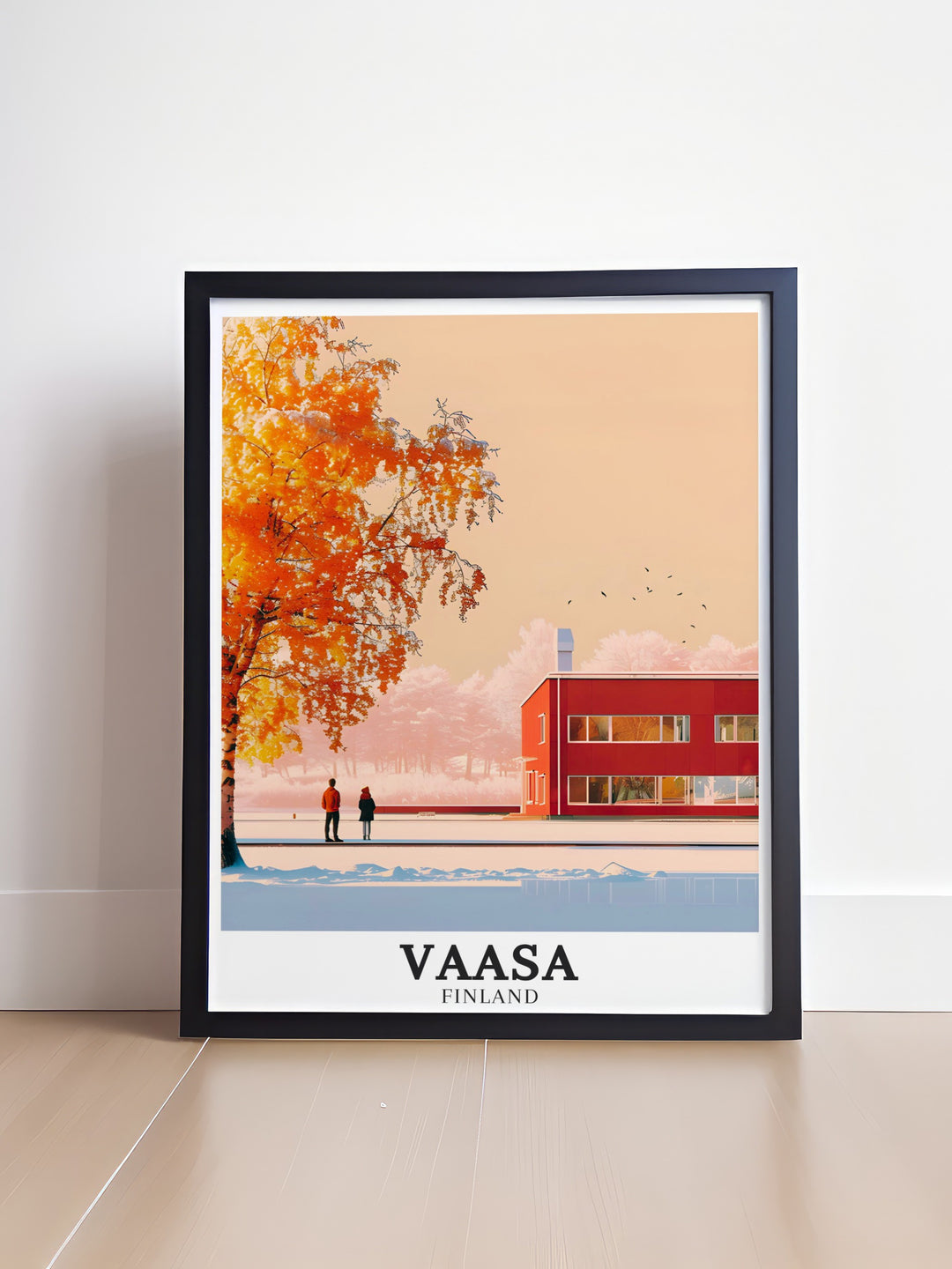 Explore the captivating coastal city of Vaasa, Finland, with this detailed poster print featuring the scenic Gulf of Bothnia and the renowned Vaasa University. This print makes a perfect travel gift for anyone who loves Finland and appreciates Scandinavian aesthetics.