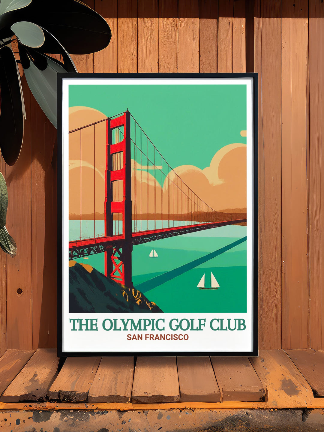 Bring the iconic beauty of San Franciscos Olympic Golf Club and the Golden Gate Bridge into your home with this wall print. The detailed artwork highlights the picturesque landscape and the elegance of the golf course, making it a perfect piece for any golf enthusiast or lover of scenic views