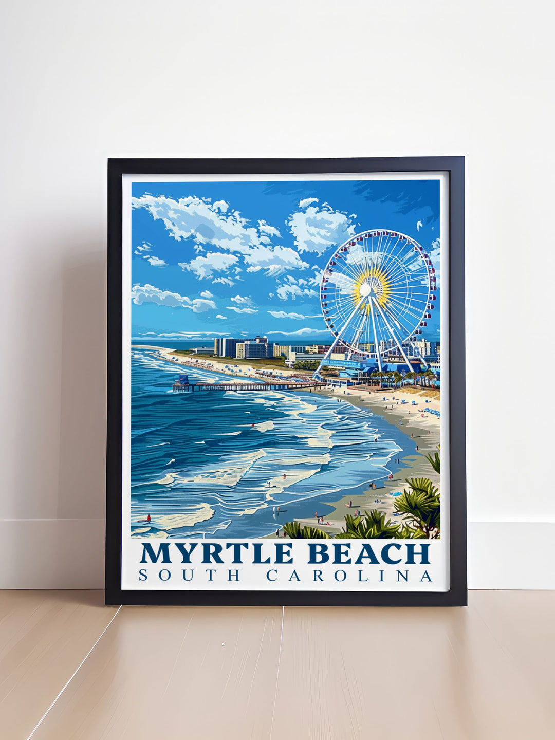 Stylish Myrtle Beach Art Print perfect for anniversaries birthdays and special occasions adding a modern touch to any SkyWheel space