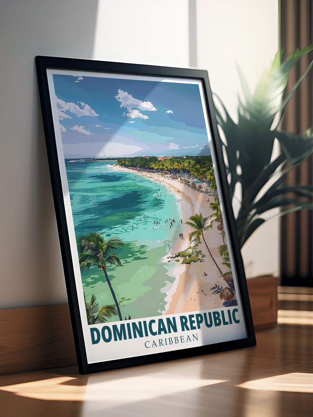 Caribbean print featuring Punta Cana a vibrant and detailed piece of artwork that brings the tropical charm of the Dominican Republic to any room
