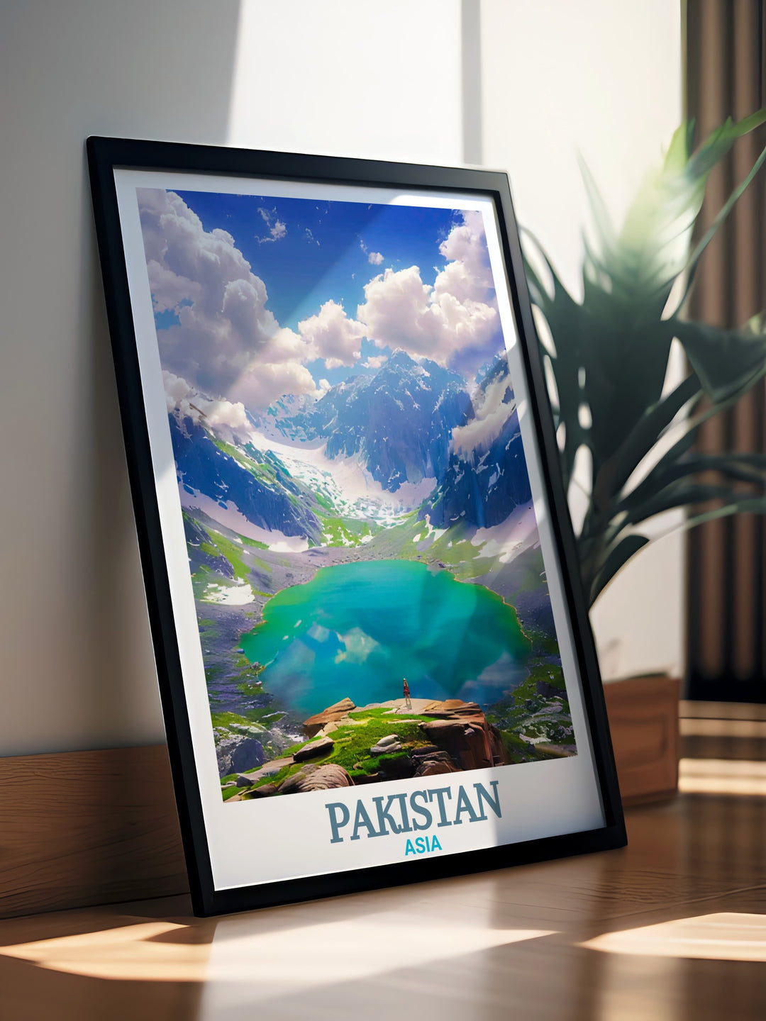 Vintage Lahore Poster and Saif ul Muluk Lake Travel Poster capturing the timeless charm and elegance of these iconic locations perfect for adding a touch of history and nature to any space