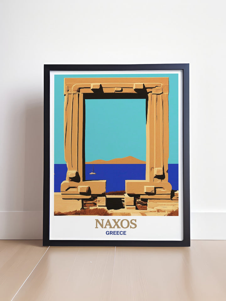 Portara Modern Print from Naxos Greece a striking piece of wall art that showcases the grandeur of this iconic landmark perfect for enhancing your living space with a touch of Greek elegance and history making it an ideal addition to your home decor