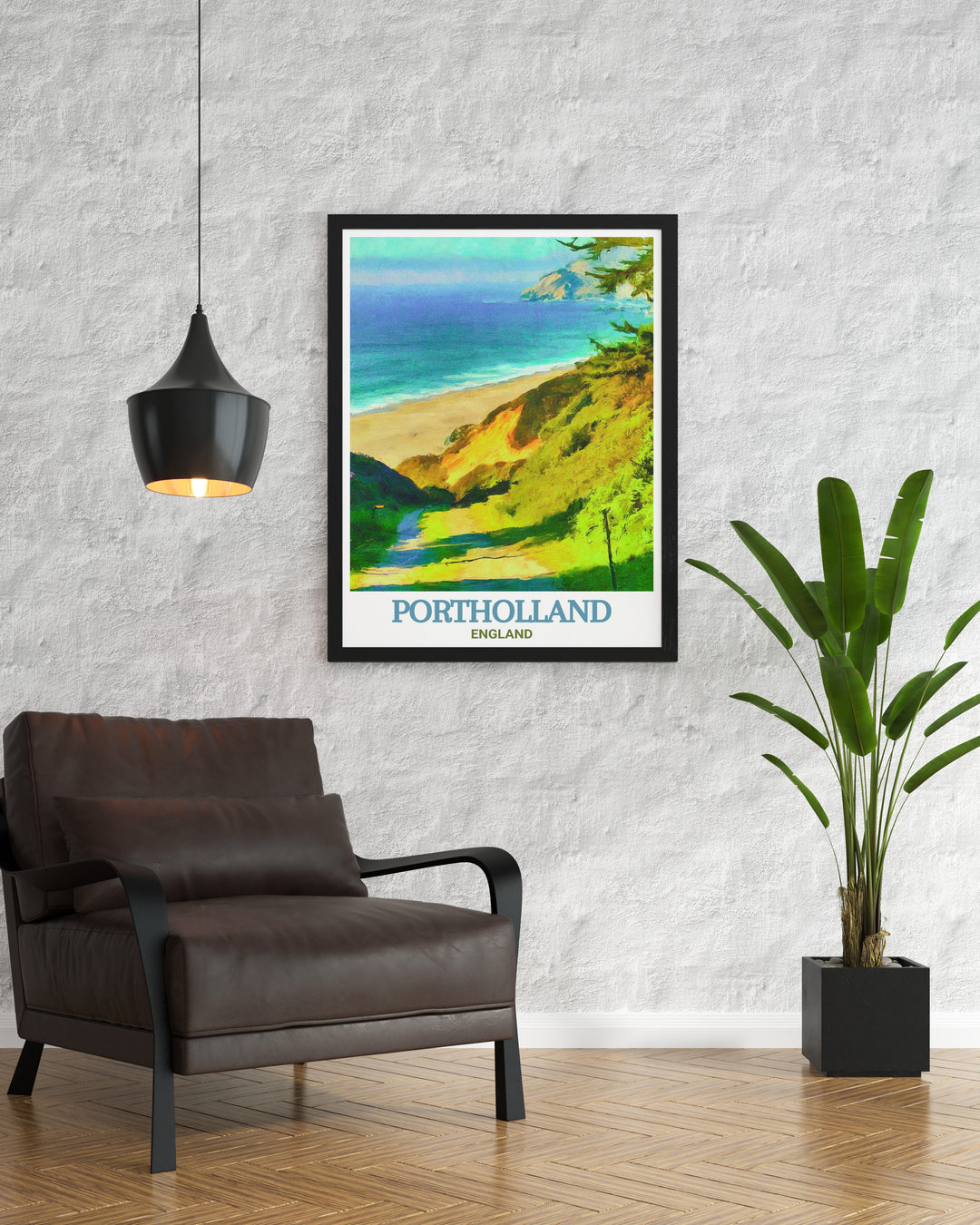 An exquisite depiction of Portholland Beach, showcasing the calm waters and expansive sands that make this Cornish gem a favorite retreat. This wall art is ideal for creating a soothing environment in any space, reminding you of the simple beauty found along the Cornish coast.