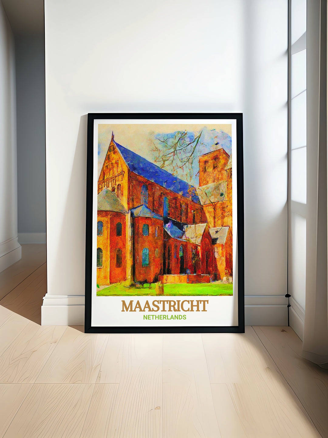 Maastricht Wall Art showcasing the majestic Basilica of Saint Servatius in the Netherlands. This art print captures the stunning Romanesque architecture of the basilica, making it a beautiful addition to any home decor. Ideal for lovers of history and European culture, this Netherlands Travel Art brings the charm of Maastricht into your living space