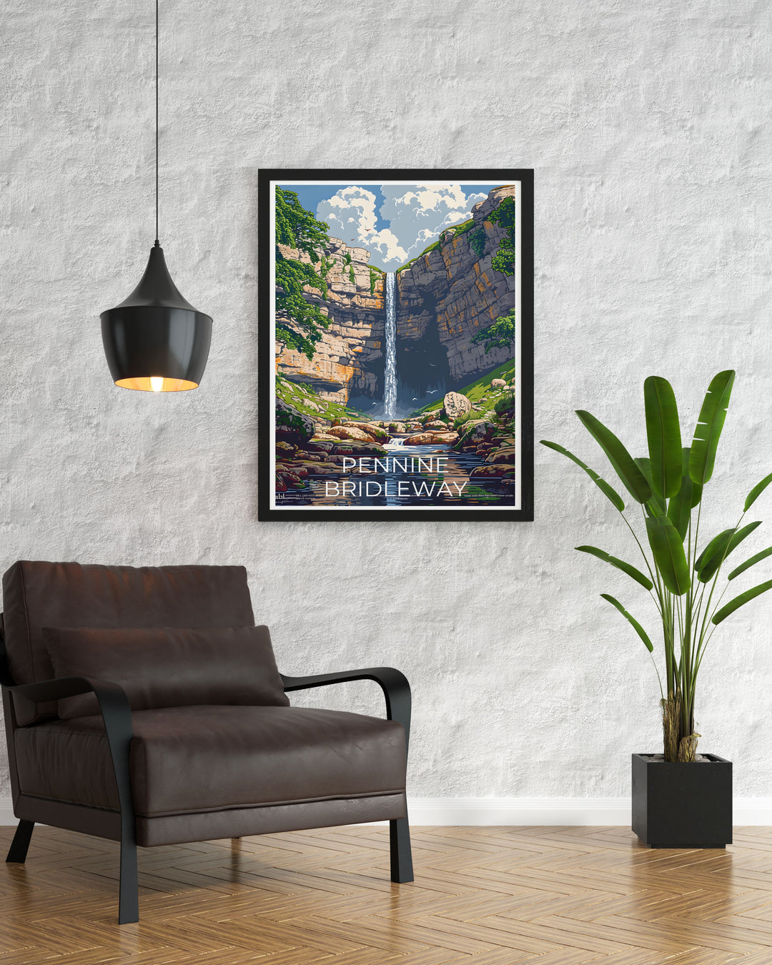 Celebrate the beauty of the Pennine Hiking Trail with Malham Cove artwork. This national park print captures the essence of Cumbrias most famous landmarks making it an ideal choice for anyone who loves outdoor adventures and vintage travel art. A striking addition to any room in your home