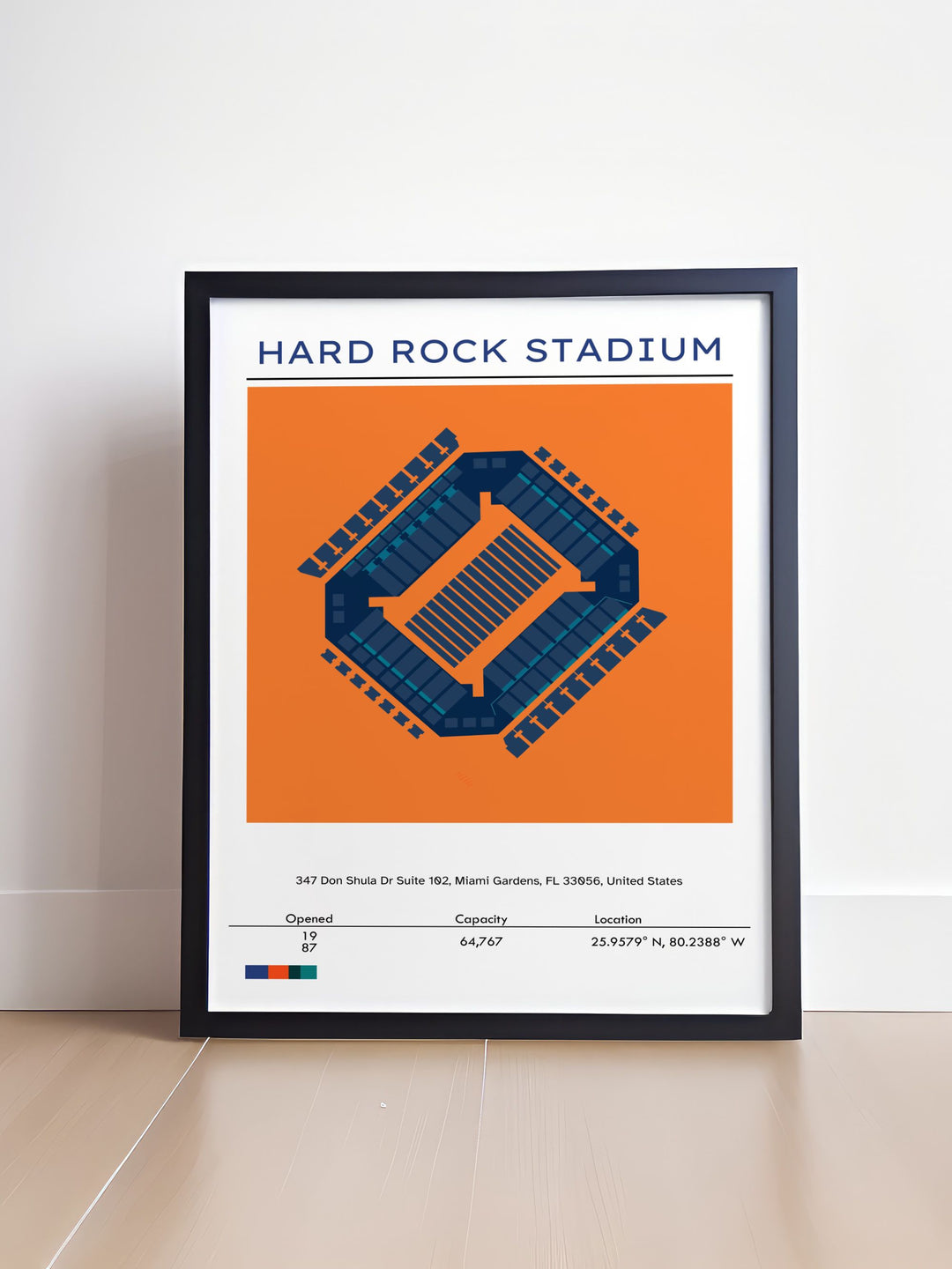 Elevate your home decor with a vintage poster of Hard Rock Stadium featuring Miami Dolphins and Miami Hurricanes a perfect gift for football enthusiasts