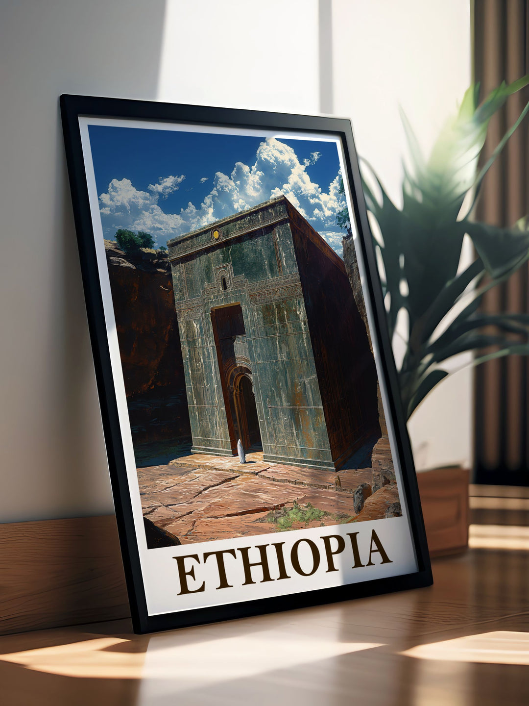 Colorful Ethiopia Decor featuring the Lalibela Rock Hewn Churches with detailed craftsmanship and vivid imagery adding cultural charm and elegance to your living space office or bedroom