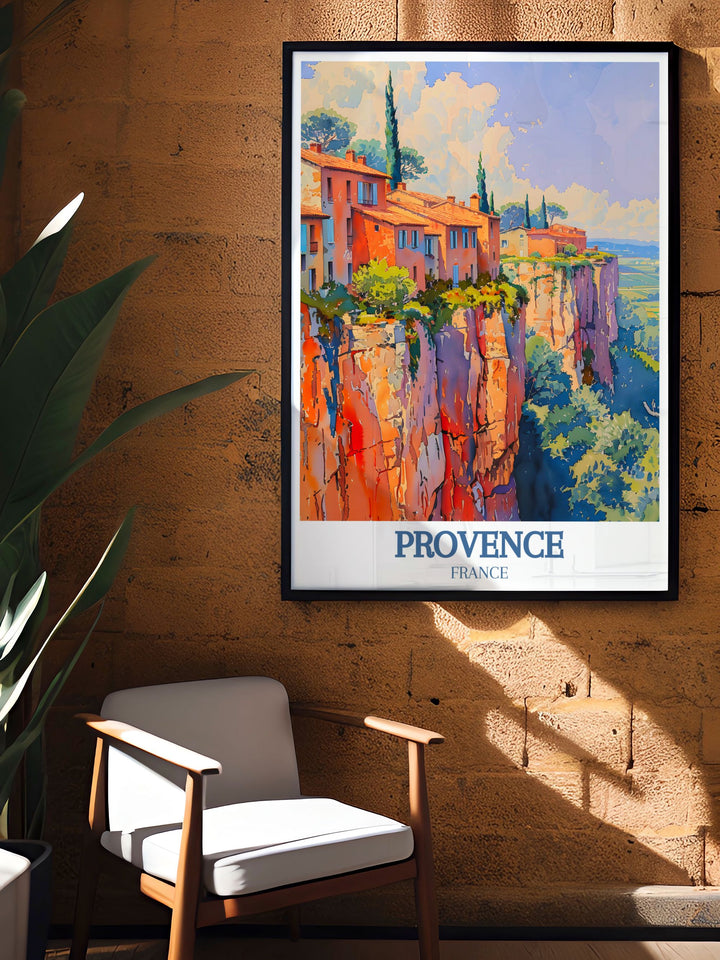 Enhance your space with our Provence Artwork featuring Roussillon Ochre Village stunning prints that bring the charm of Provence to your home living decor making it a standout addition.