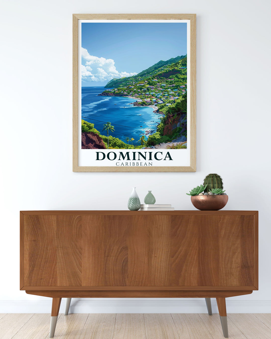 Scotts Head Vintage Print capturing the nostalgic and serene atmosphere of Dominicas natural wonder a unique piece of wall art that brings the Caribbeans tranquility into your home perfect for gifts and home decor