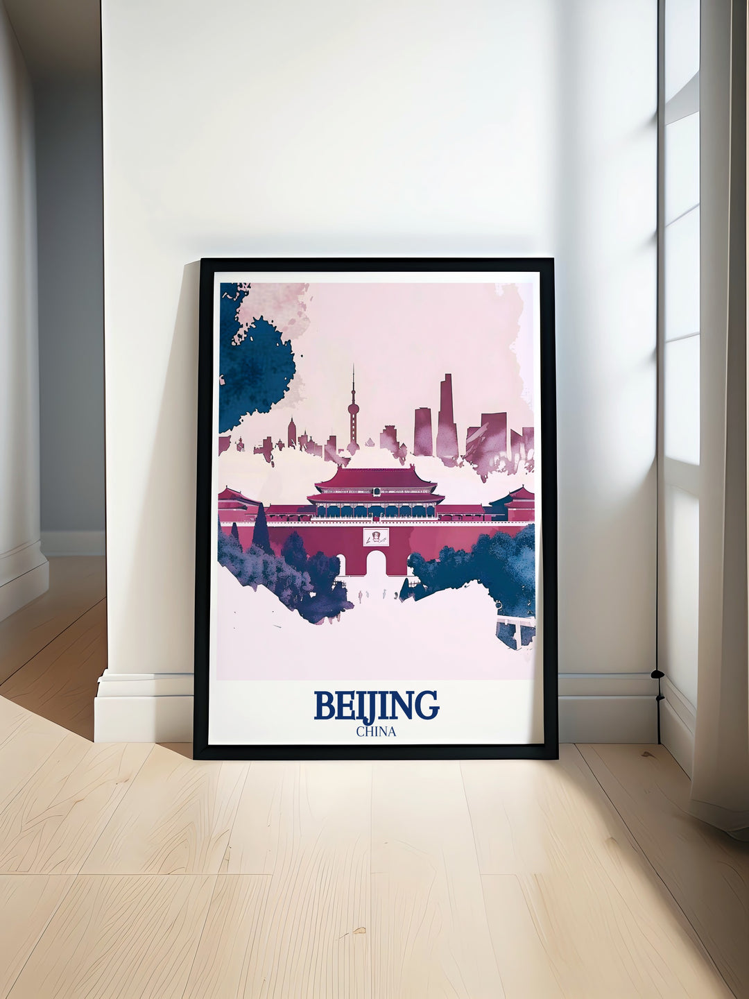 Beijing Skyline Canvas Art highlighting the stunning skyline of Beijing, where ancient history meets modern innovation. The artwork captures the citys unique blend of tradition and progress, ideal for enhancing your living space with a piece of Chinas capital