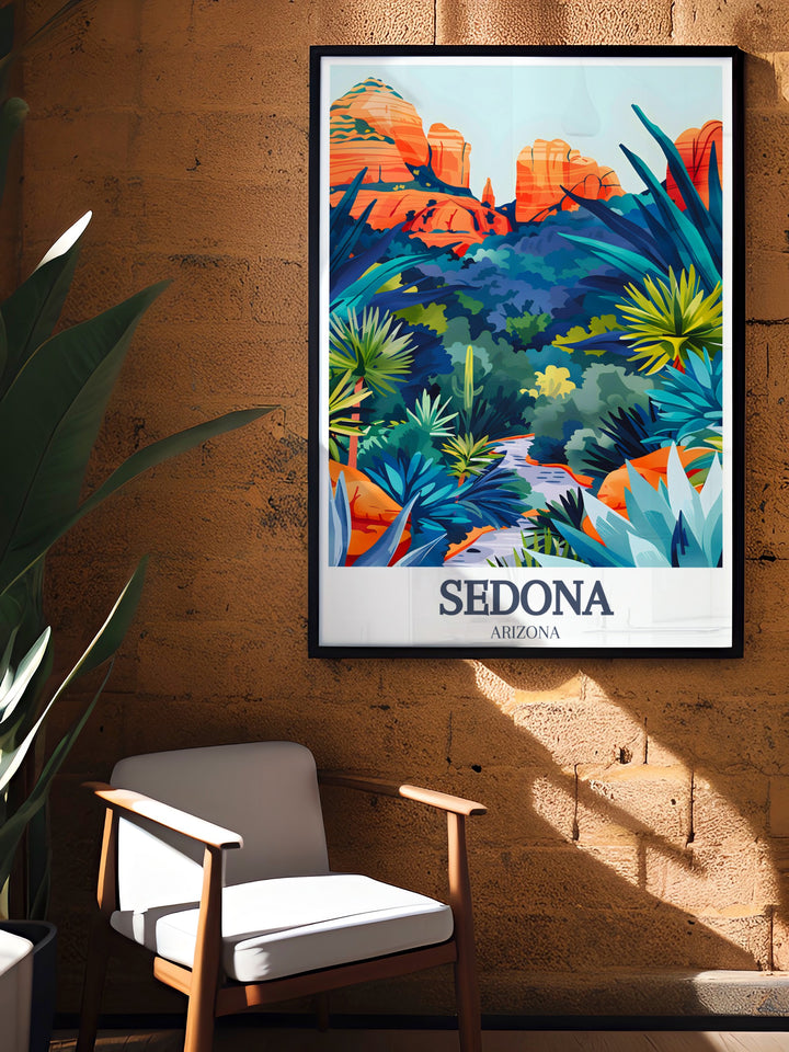 Sedona Picture of Cathedral Rock and Oak Creek Canyon with vibrant colors and rich details bringing the stunning vistas of Sedona into your home decor and making a perfect gift for those who admire natural beauty.