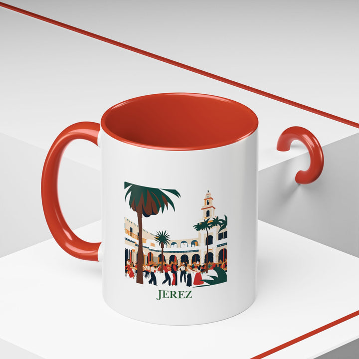 This Jerez Spain mug blends artistic craftsmanship with practicality. Featuring vibrant designs inspired by the city, it is dishwasher-safe and made from durable ceramic, making it ideal for coffee or tea lovers. A great gift for collectors.