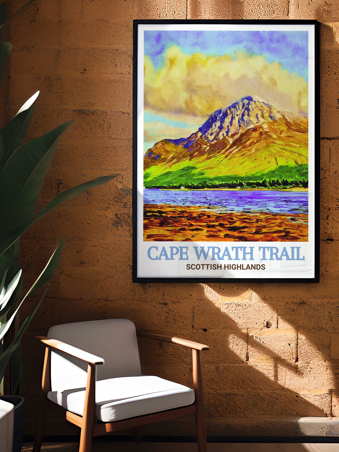 Scotland Travel Poster brings the untamed beauty of the Scottish Highlands into your home, showcasing iconic landmarks like Ben Nevis and the Cape Wrath Trail. Ideal for travelers and nature lovers, this poster adds a sense of adventure to any room.