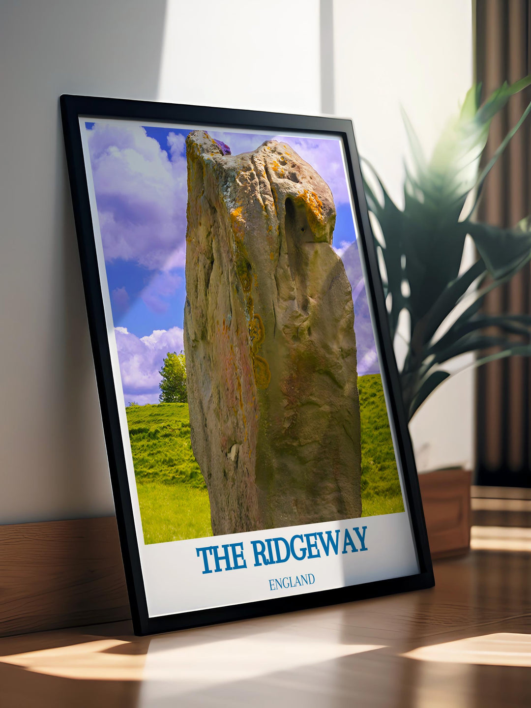 The Ridgeway and Avebury Stone Circle Artwork is perfect for those who appreciate the beauty of the English countryside featuring iconic landmarks such as Dragon Hill and the Chilterns Hills this print adds a touch of elegance to any modern living room decor