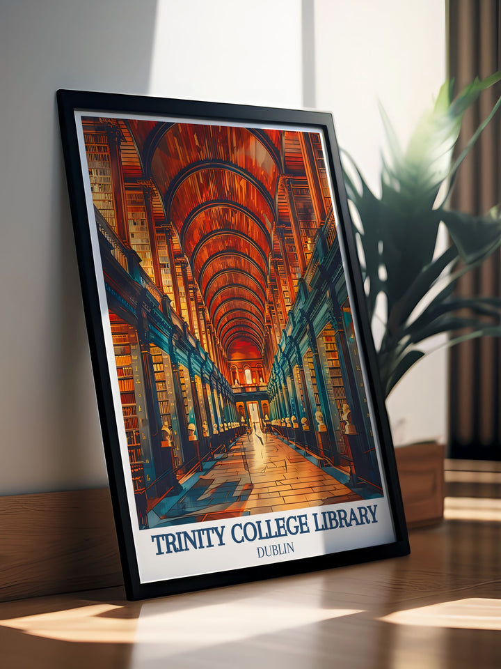 Captivating architecture print of Trinity College Dublin showcasing the Old Room Long Room and Trinity Library a perfect addition to your collection of elegant home decor and Dublin gifts